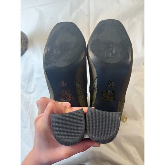 JOURNEE COLLECTION Womens Green Snakeskin Sarah Toe Block Heel Booties 8 M - Picture 10 of 15